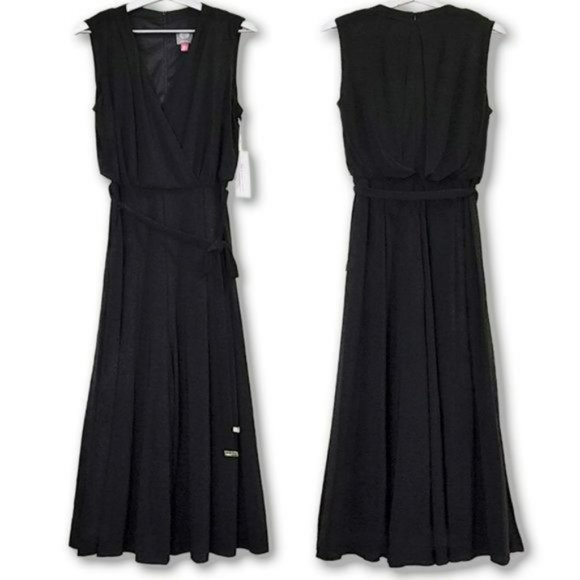 NWT Vince Camuto Surplice Front Pleated Wide Leg Cropped Jumpsuit - Picture 6 of 9